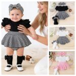Baby Houndstooth Ruffle Skirt Outfit Set - Image 4