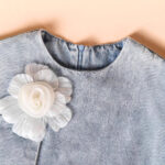 Girls Blue Denim Dress With Purse - Image 5