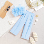 Girls Light Blue Top and Pants Set
