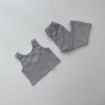 Girls Blue and Gray Tank Top Leggings Set - Image 2