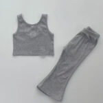 Girls Blue and Gray Tank Top Leggings Set - Image 3