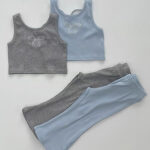 Girls Blue and Gray Tank Top Leggings Set