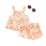 Girls Summer Floral Tank Top Shorts Set - Image 3