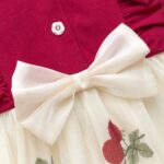 Baby Cherry Print Dress With Bow - Image 5