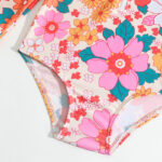 Girls Floral Long Sleeve Swimsuit Set - Image 4