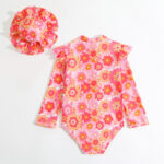 Girls Floral Long Sleeve Swimsuit Set - Image 7