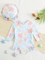 Girls Swimsuit and Hat Set - Image 9