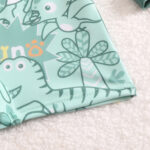 Kids Dinosaur Print Swimsuit and Hat Set - Image 3