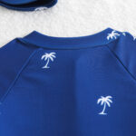 Baby Blue Palm Tree Swimsuit and Hat Set - Image 4
