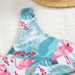 Girls Flamingo Print Ruffle Bikini Set - Image 4