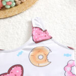 Girls Donut Print Swimsuit and Cover Up Set - Image 2