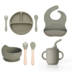 Silicone Baby Feeding Set Olive Green