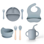 Silicone Baby Feeding Set Olive Green - Image 4