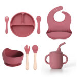 Silicone Baby Feeding Set Olive Green - Image 2