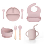 Silicone Baby Feeding Set Olive Green - Image 3