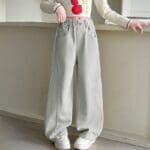 wideleg girl jeans