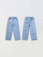 Kids Light Blue Straight Leg Jeans