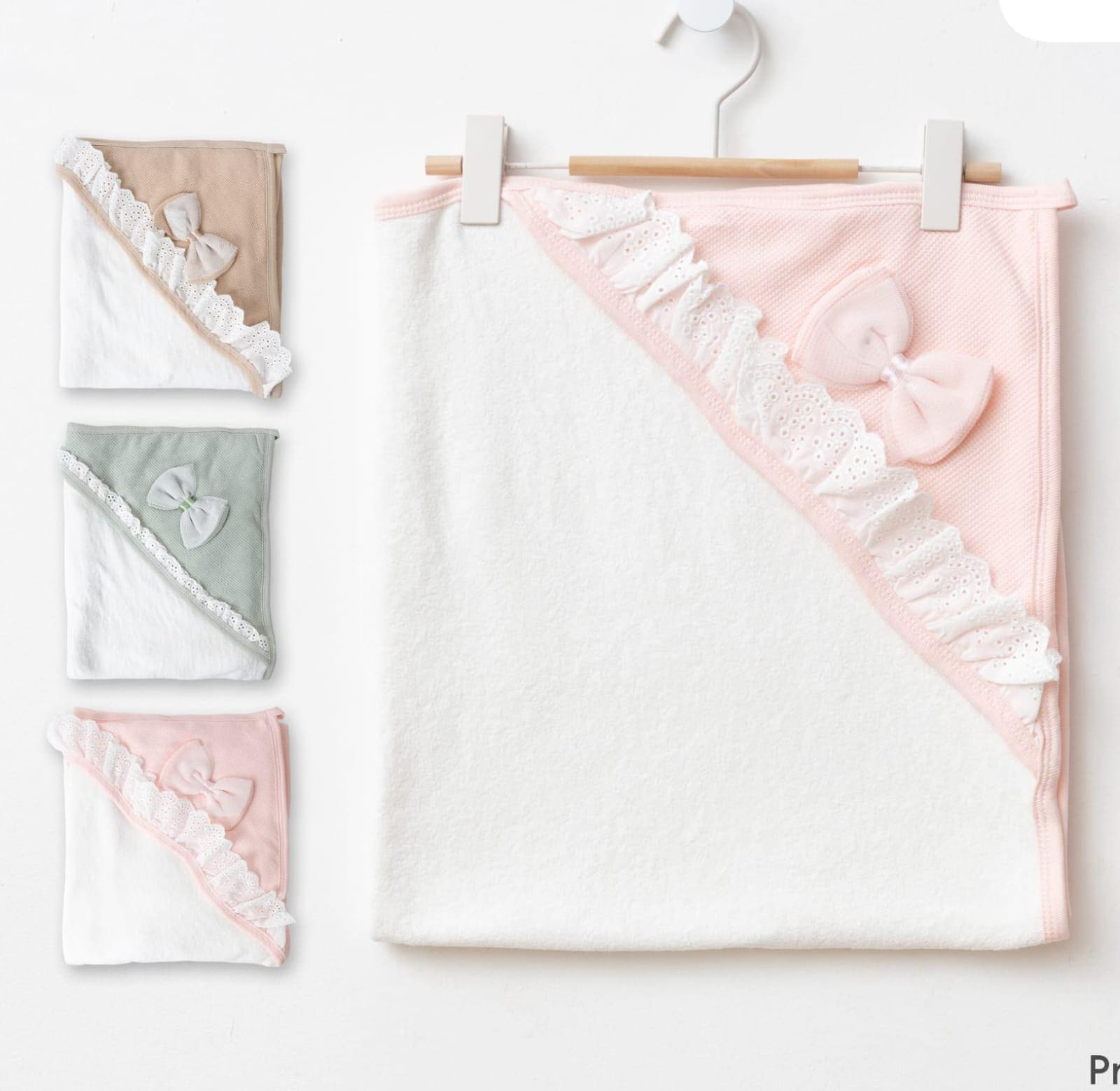 WhatsApp Image 2026-08-29 at 4.10.01 PM Baby Hooded Towel With Lace and Bow - Image 1