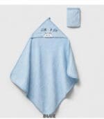 Pink Hooded Baby Towel With Washcloth - Image 2