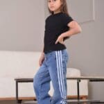 Adidas Kids Blue Stripe Snap Jeans