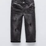 Kids Black Distressed Denim Jeans
