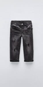 Kids Black Distressed Denim Jeans