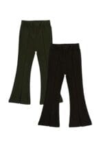 Kids Flared Pants Two Pack Black Green