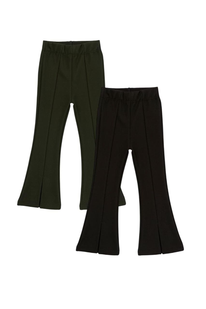 WhatsApp Image 2026-08-31 at 4.30.50 PM (2) Kids Flared Pants Two Pack Black Green - Image 1