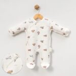 White Baby Sleeper With Aircraft Print