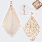 Baby Muslin Security Blanket With Pacifier Clip