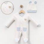 Baby Bear Print Onesie and Hat Set