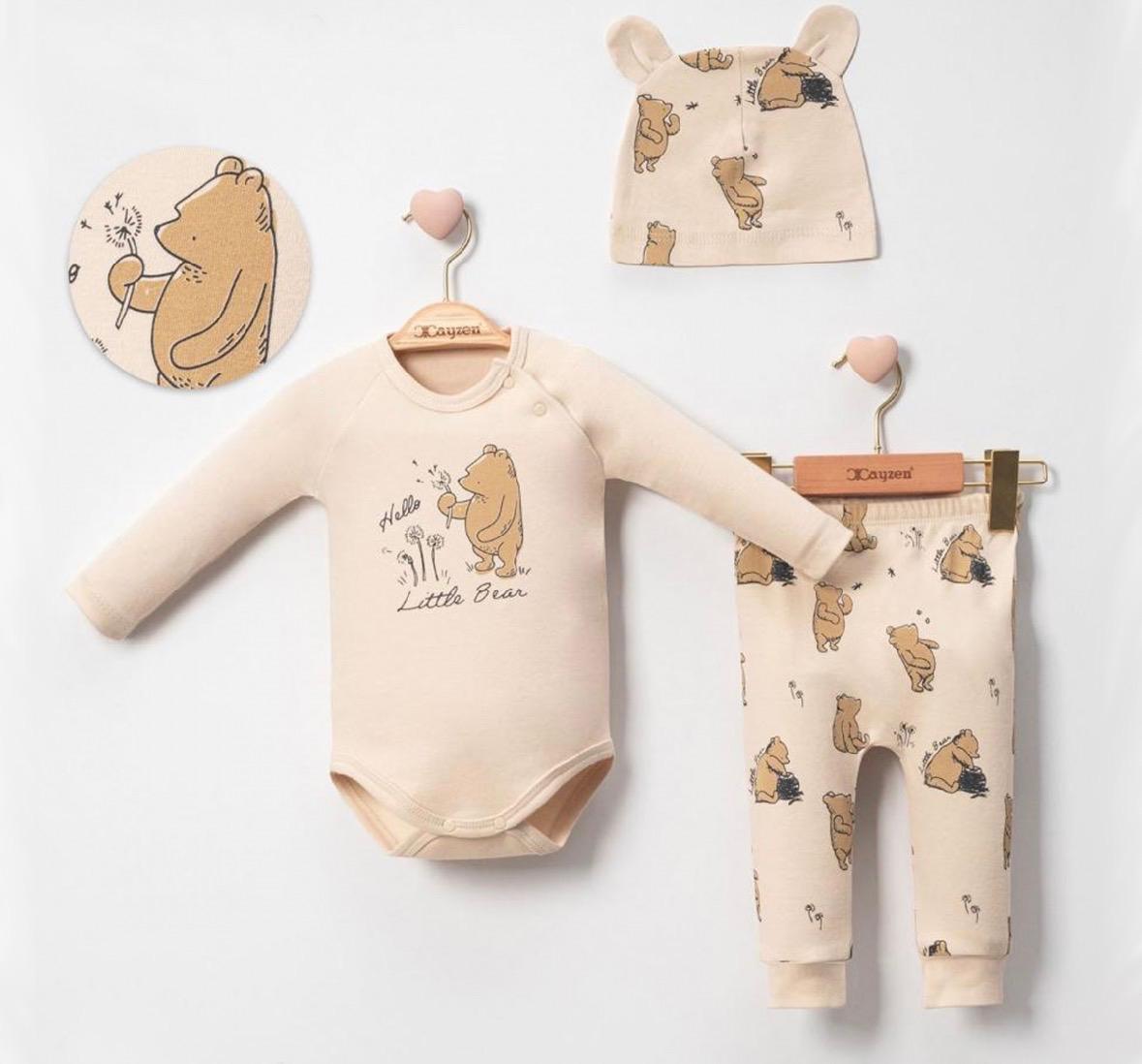 WhatsApp Image 2026-09-11 at 4.40.38 PM Baby Bear Print Three Piece Outfit Set - Image 1