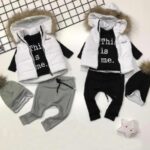 Kids Winter Outfit Set With Hoodie Vest