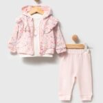 Baby Girl Pink Floral Hoodie Outfit Set