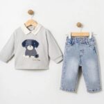 Baby Puppy Sweatshirt and Jeans Set