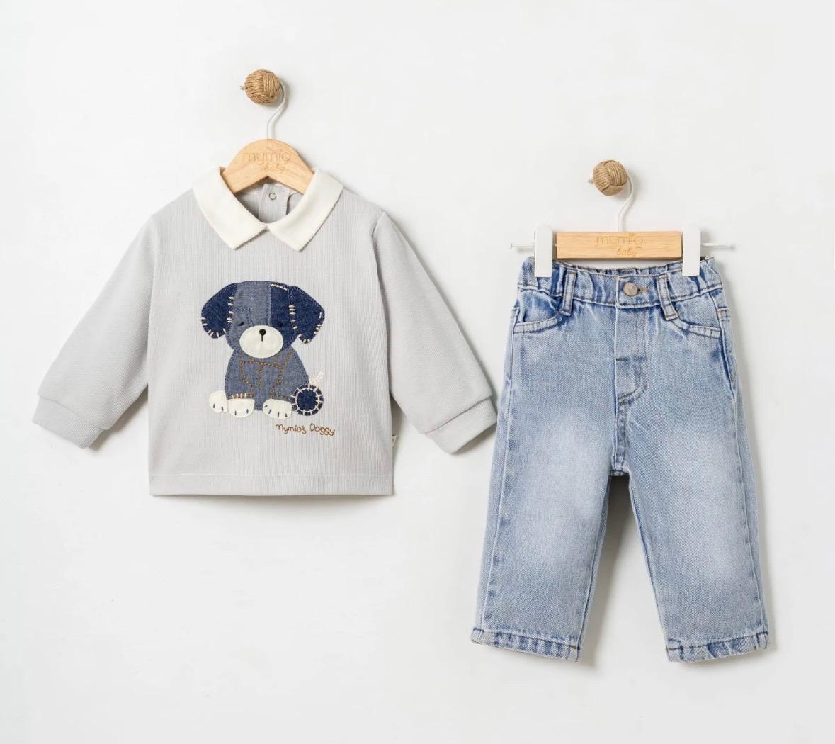 WhatsApp Image 2026-09-11 at 4.40.44 PM Baby Puppy Sweatshirt and Jeans Set - Image 1